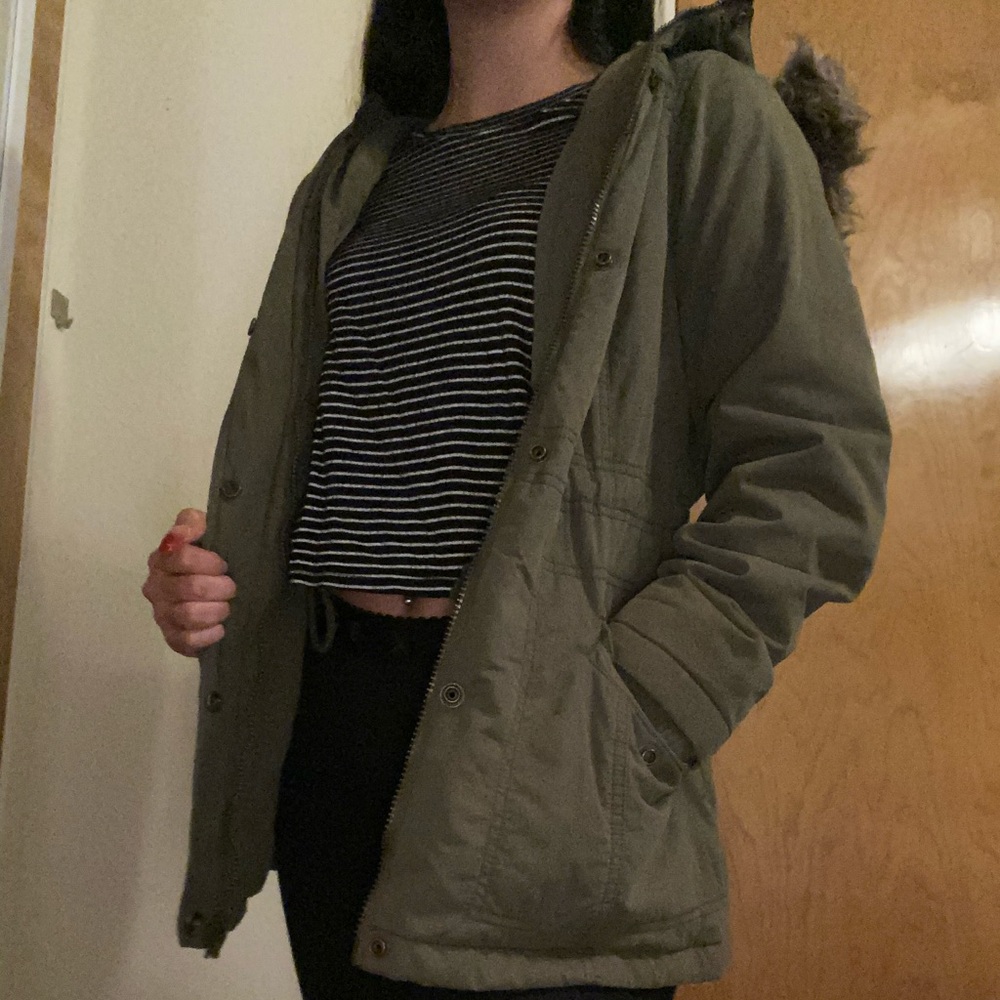 Mossimo Supply Co. Olive Green Puffy Jacket